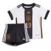 Camiseta Alemania Leroy Sane #19 Primera Equipación para niños Mundial 2022 manga corta (+ pantalones cortos)